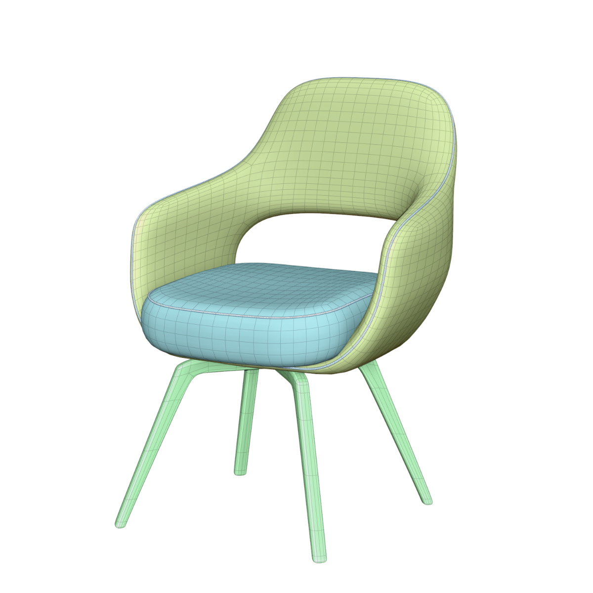 Enlarged chair wireframe